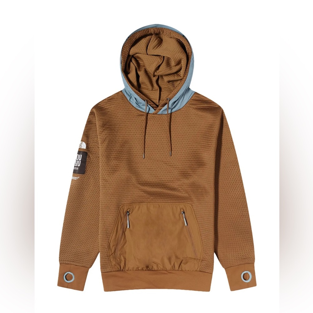The North Face x Soukuu Brown Hoodie with Light Blue secondary hood